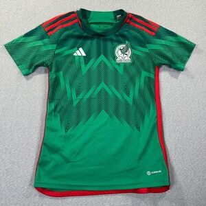 Adidas Mexico Soccer Jersey Womens XS Green Red Aeroready HE8847 Short Sleeve